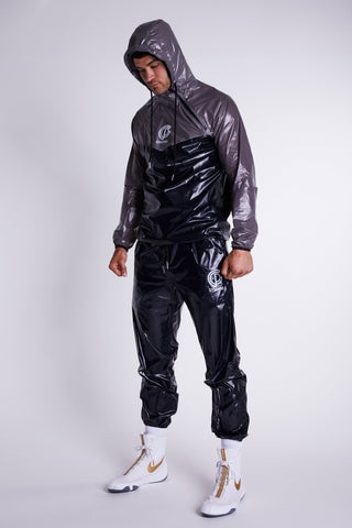 Hybrid Performance Sweat Suit Top- Black/Grey