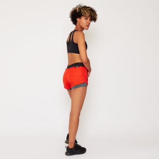 Womens - Fusion Stripe Training Shorts - Coral