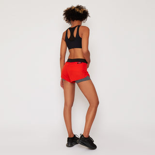 Womens - Fusion Stripe Training Shorts - Coral