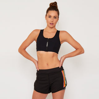 Womens - Fusion Stripe Training Shorts - Black