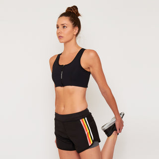 Womens - Fusion Stripe Training Shorts - Black